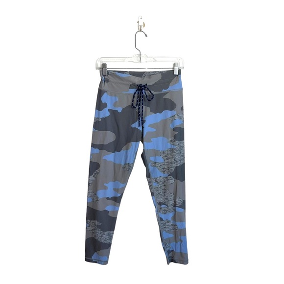 Aerie Gray & Blue Camo Print Mid-rise Drawstring 7/8 Leggings Medium Women’s - Picture 2 of 12